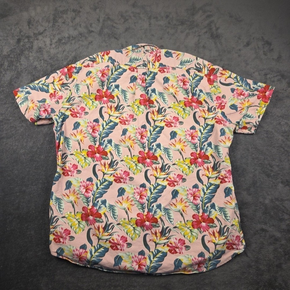Ralph Lauren Button Up Shirt Pink Hibiscus Hawaiian Floral Print Mens L - Picture 3 of 4